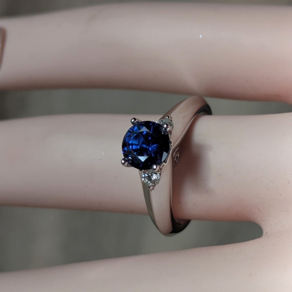 14k W Gold Scott Kay Sapphire Ring s 5. 5 - Picture 11 of 12